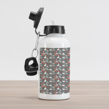 Rustic Flowers Pattern Aluminum Water Bottle