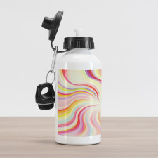 Wavy Lines Sixties Aluminum Water Bottle