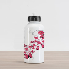 Flower Butterfly Aluminum Water Bottle