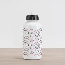 Doodle Style Whales Aluminum Water Bottle
