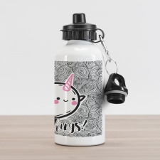 Abstract Whale Motif Aluminum Water Bottle
