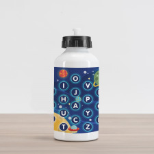 Space Letters Aluminum Water Bottle