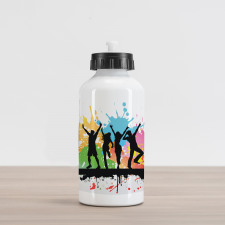 Dance Party People Colors Aluminum Water Bottle
