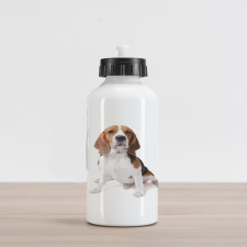 Puppy Dog Friend Posing Aluminum Water Bottle