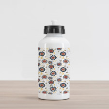 Sunflowers and Funny Bees Aluminum Water Bottle