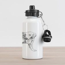 Young Dog Art Aluminum Water Bottle