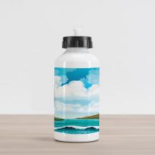 Waves Islands Blue Sky Aluminum Water Bottle