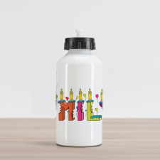 Colorful Cartoon Balloons Aluminum Water Bottle