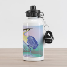 Heron with Reed Water Aluminum Water Bottle