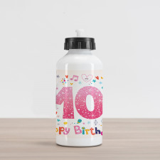 10 Years Kids Birthday Aluminum Water Bottle