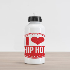 I Love Hip Hop Phrase Aluminum Water Bottle
