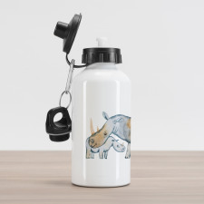 Mother and Baby Animals Aluminum Water Bottle