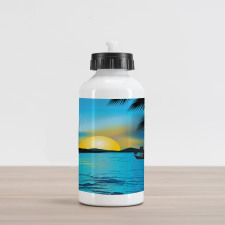 Calm Sunrise Fishing Boat Aluminum Water Bottle