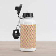 Retro Half Circle Motif Aluminum Water Bottle