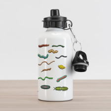 Cartoon Caterpillar Aluminum Water Bottle