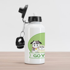 Go Vegan Slogan Animals Aluminum Water Bottle
