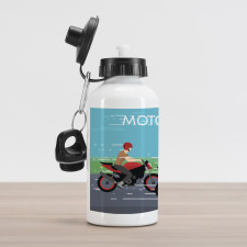 2 Bikers Racing Aluminum Water Bottle