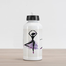 Ballerina Dancer Silhouettes Aluminum Water Bottle