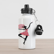 Floral Woman Dancing Aluminum Water Bottle