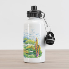 Floral Nature Meadow Trees Aluminum Water Bottle