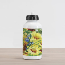 Watercolor Flower Field Aluminum Water Bottle