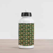 Seafood Rolls on Green Shade Aluminum Water Bottle