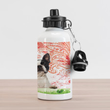 Pet Animal on Swirls Aluminum Water Bottle