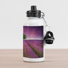 Lavender Fields and Tree Aluminum Water Bottle