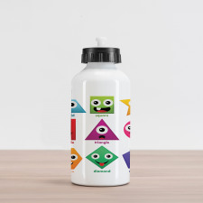 Shapes with Funny Faces Aluminum Water Bottle