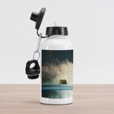 Foggy Mountain Reflection View Aluminum Water Bottle