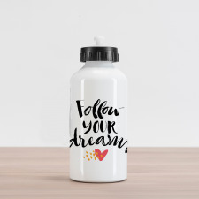 Hand Drawn Brush Lettering Aluminum Water Bottle