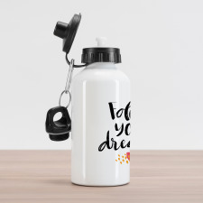 Hand Drawn Brush Lettering Aluminum Water Bottle