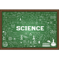 Science Word on Chalkboard Aluminum Water Bottle