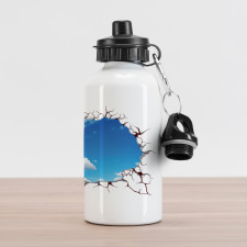 Clouds Scene from Crack Modern Aluminum Water Bottle