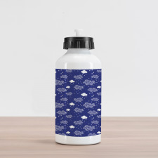 Vertical Short Striped Rainy Aluminum Water Bottle