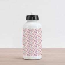 Plumeria and Pink Hibiscus Aluminum Water Bottle