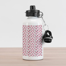 Outline Feather Motifs Dots Aluminum Water Bottle