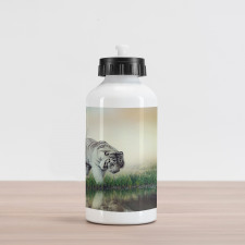 Albino Tiger Near a River Aluminum Water Bottle