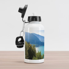 Aerial Annecy Lake Pine Aluminum Water Bottle