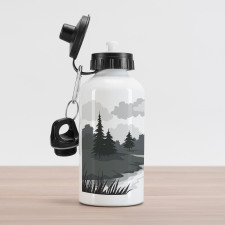 Greyscale Landscape Aluminum Water Bottle