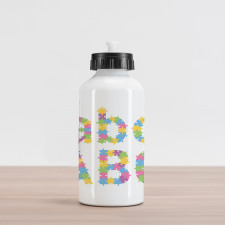 Colorful Jigsaw Letters Aluminum Water Bottle