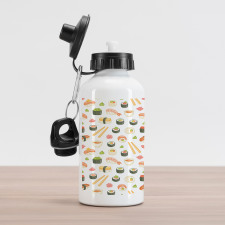 Japanese Cuisine Cartoon Art Aluminum Water Bottle