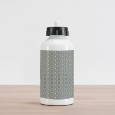 Floral Hatched Motifs Aluminum Water Bottle