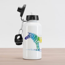 Zebra Rainbow Colors Aluminum Water Bottle