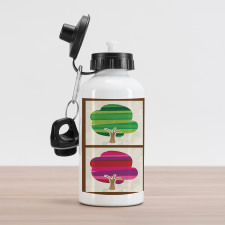Striped Fall Silhouettes Aluminum Water Bottle