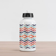 Zigzag Lines Stripes Aluminum Water Bottle