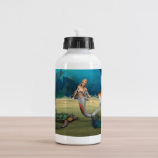 Mermaid Turtle Ocean Aluminum Water Bottle