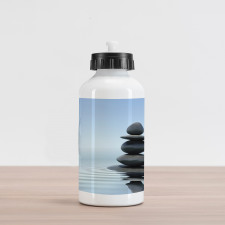 Stones in Water Calm Theme Aluminum Water Bottle