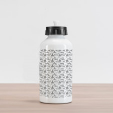 Famous Cities Sketches Aluminum Water Bottle