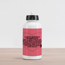 Typography in a Heart Aluminum Water Bottle